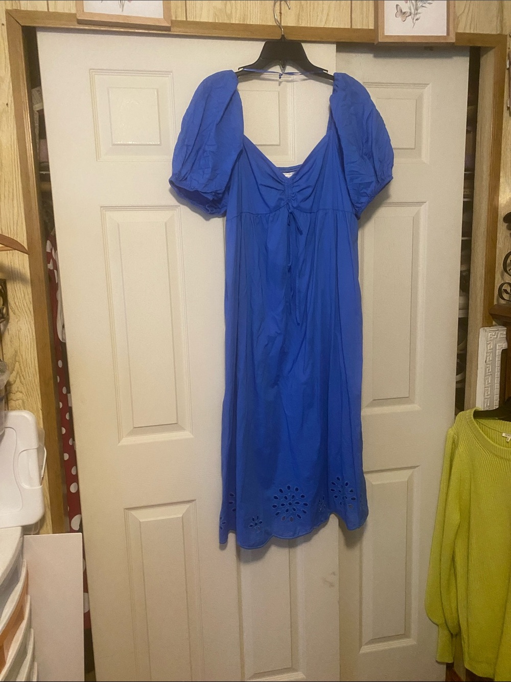 LC Lauren Conrad Royal Blue V-Neck Midi Dress
